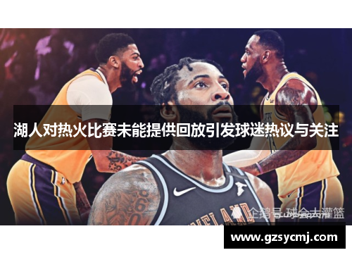湖人对热火比赛未能提供回放引发球迷热议与关注
